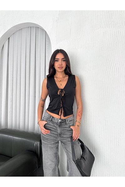 Noa Noa Μπλούζα Crop από Micro ύφασμα με δεμένο μοτίβο μπροστά