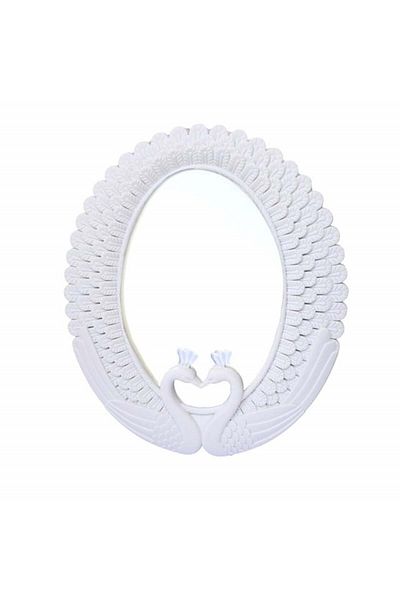 PUFO Elegant Decorative Mirror Love, 40 Cm, White - Swans, Wedding & Events