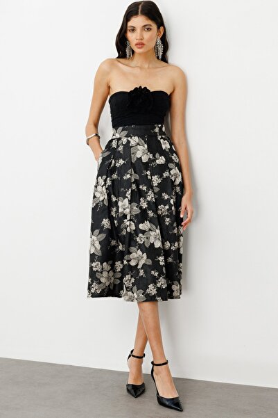 Ekol Fusta midi plisată cu model