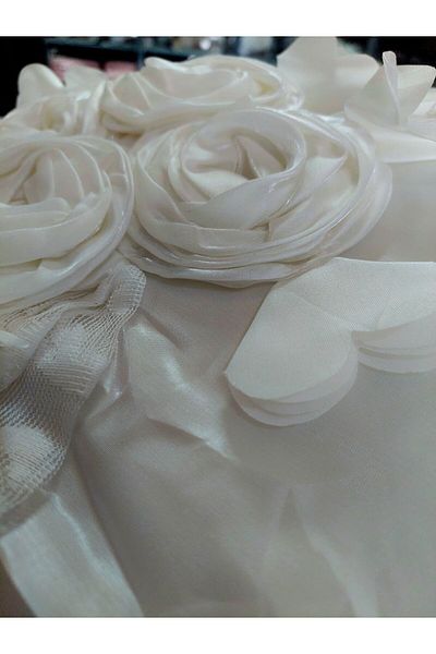 BALADI HOME High Quality Dowry Bed Cover - French Lace and Quilted, Set 4 Pieces