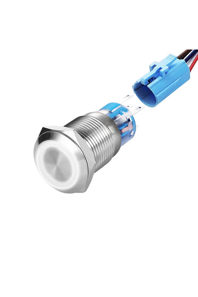 CLASSLIGHTS Buton metalic, 220V, 19mm, cu LED alb de revenire, ElectroAZ