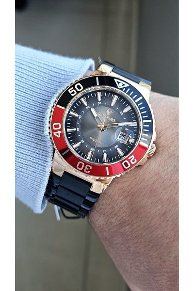 Raymond Rym-61003 Men's Wristwatch - Steel Case and Cord - 2 Years Warranty