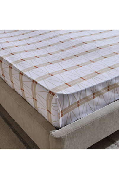 Home Box Malta Lattice Printed Cotton Twin Flat Sheet 170x260 cm