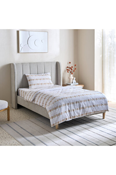 Home Box Malta Lattice 2-Piece Printed Cotton Single Duvet Cover Set 135x200 cm