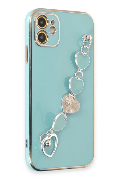 NewFace حافظة آيفون 12 من السيليكون Esila - أخضر مائي YNSMR