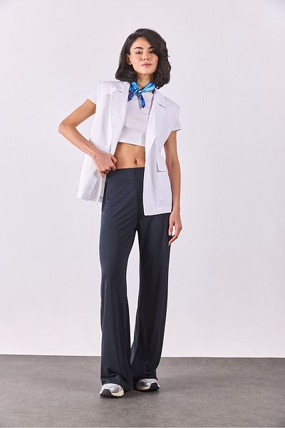 VENA Long Single Button Jean Vest(Tencel)(Tm) - White
