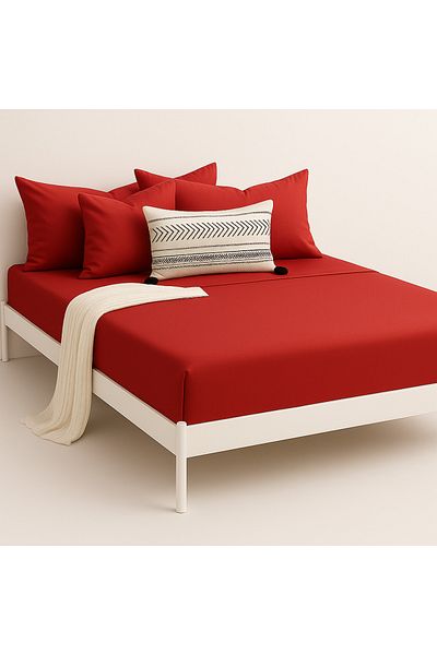 Prime Sleeks طقم ملاءات مزدوجة مطاطية 100% قطن - ملاءة سرير 160x200 سم - 2 كيس وسادة