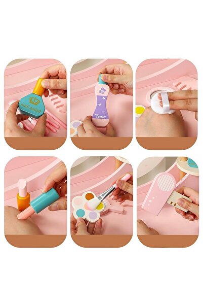 Generic Girls' Dressing Table Set With Mirror, Chair And Accessories