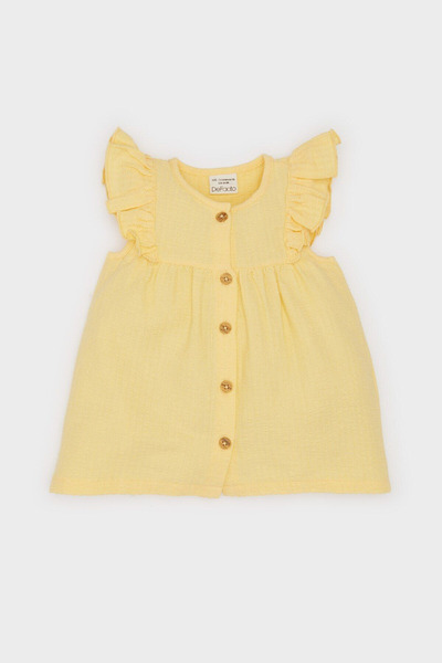 DeFacto Children's Short Sleeve Shirt C5972A5 Yellow