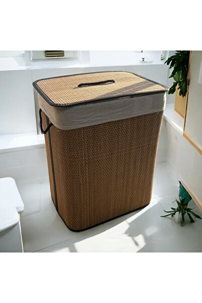 SepetçiBaba Bambu Çamaşır Sepeti Katlanır Dikdörtgen- 327