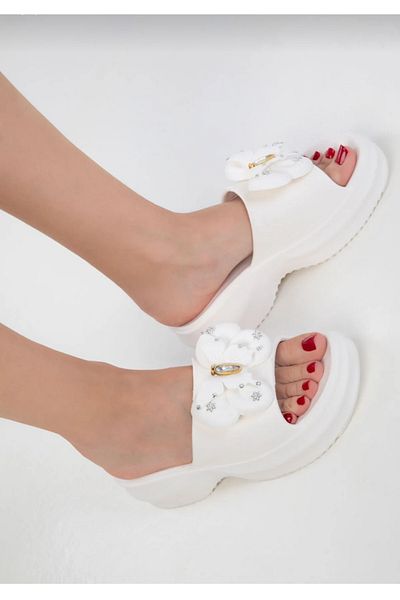 MODA Lovita Women's Light Sole Wedge Heel Stone Slippers