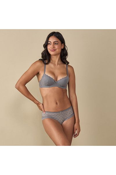 FAV Mesh Detail Bikini Briefs with Bow Detail
