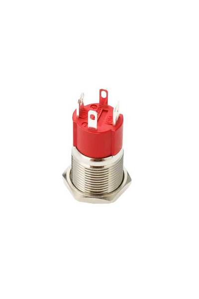 CLASSLIGHTS Metal Push Button 19mm with Retention, 220V - 10A, Red LED, ElectroAZ