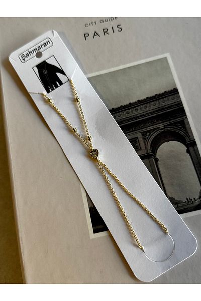 shop Heart Detailed Zircon Stone Gold Steel Şahmeran