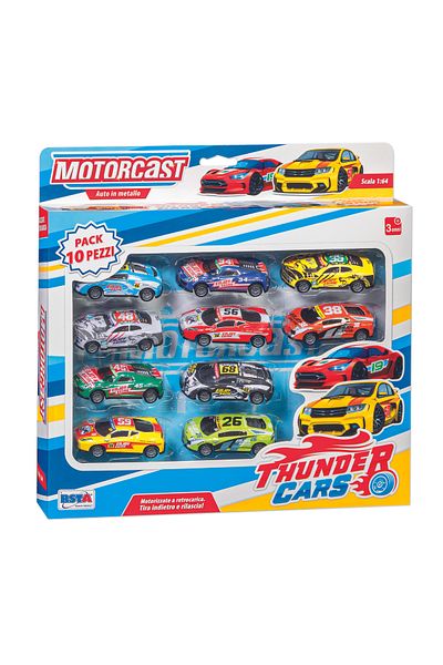 RS Toys Set 10 masinute cu pullback, scara 1:64, +3 years