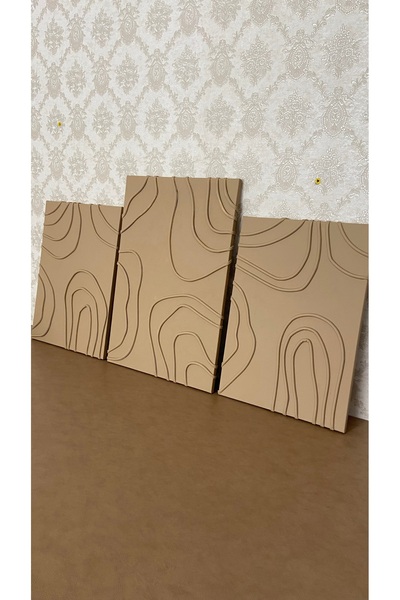 Home Bohem Duvar Tablosu Kahve 3lü 2 adet 35x50cm 1 adet 40x60cm