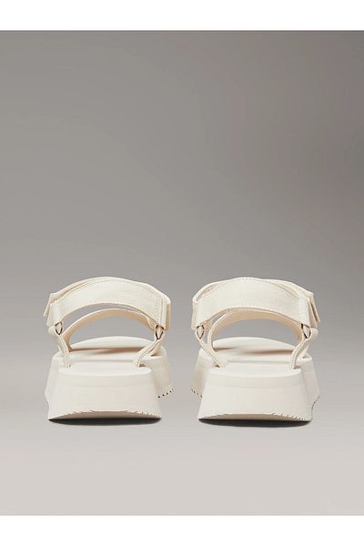 Calvin Klein Women's Beige Canvas Platform Sandals