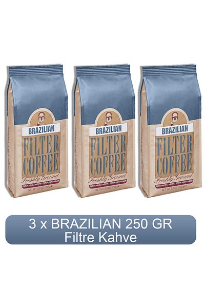 Mehmet Efendi Brazilian Filter Coffee 250 Gr, 3 Pieces