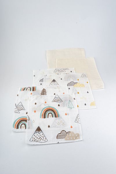 pufien Muslin Baby Mouth Wipes 100% Cotton 6-Pack 20X20Cm