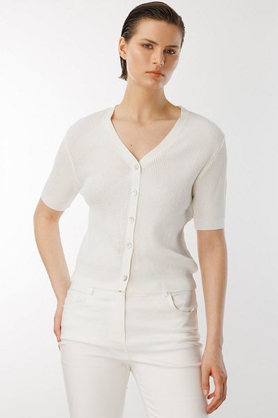 ON Self Textured V-Neck Cardigan