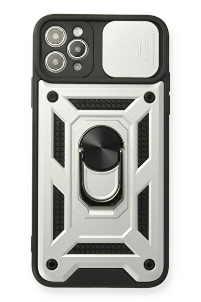 NewFace iPhone 11 Pro Case Pars Lens Ring Silicone - Silver Sptgl