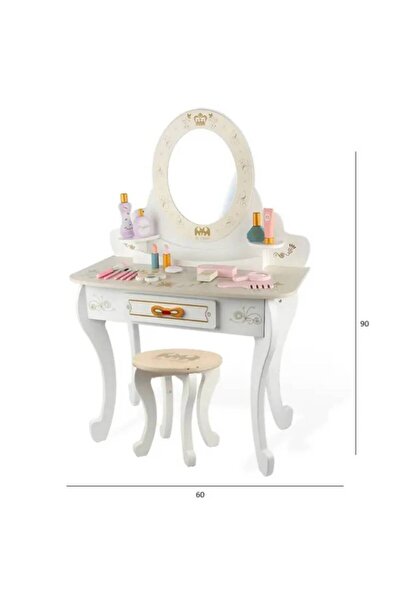 Generic Girls' Dressing Table Set With Mirror, Chair And Accessories