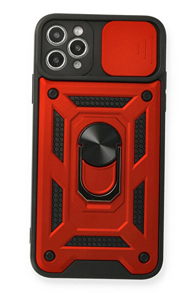 NewFace iPhone 11 Pro Max Case Pars Lens Ring Silicone - Red Sptgl