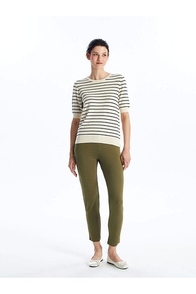 LC Waikiki Lcwaikiki Basic Khaki Women's Elastic Waist Straight Sweatpants