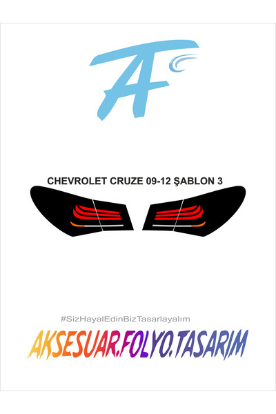 aksesuar folyo tasarım Chevrolet Cruze Sedan Stop Folyo