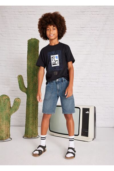 MAYORAL Pantaloni scurți maxi din denim cu buzunar pentru băiat, albastru închis 6204