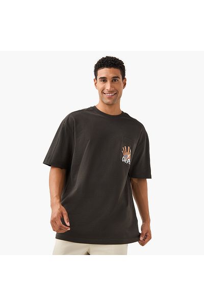 SP Characters One Piece Print T-shirt with Crew Neck and Short Sleeves