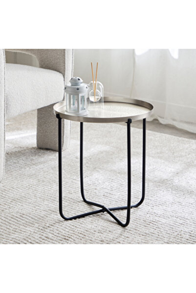 Home Box Avya Metal Etched Accent Tray Table 41x41x45 cm