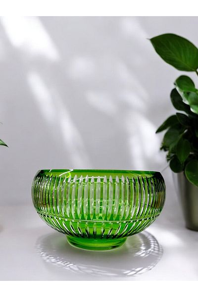 Paşabahçe Footless Handcrafted Cutting Decor Salad/Spirit Bowl