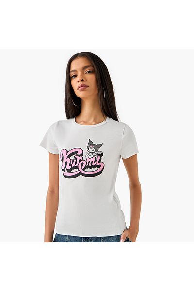 SP Characters Kuromi Print T-shirt with Round Neck