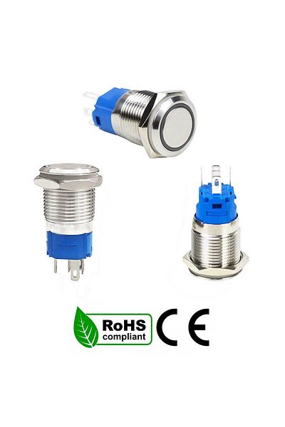 CLASSLIGHTS Buton de acționare 16mm cu revenire, 220V, LED alb, ElectroAZ