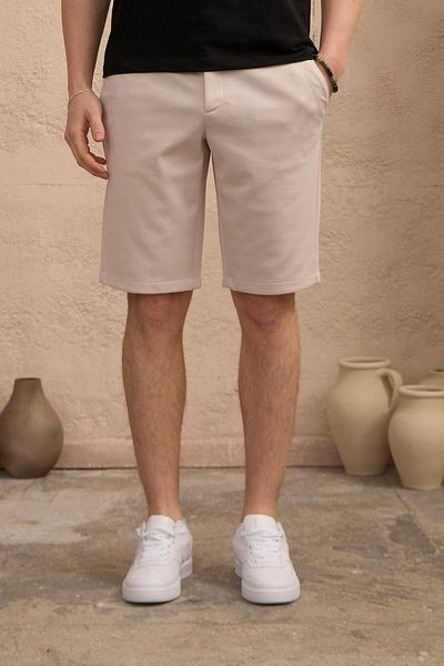 BRACCAS Men's Elastic Waist Relaxed Cut Stone Shorts