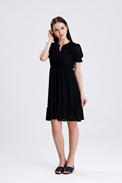 Madame Gold Siyah Fisto Elbise