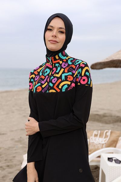 İYİBU Women's 4-Piece Hijab Swimsuit Set – Athlete's Lycra, Water Repellent, Quick Dry Full Covered Swimsuit