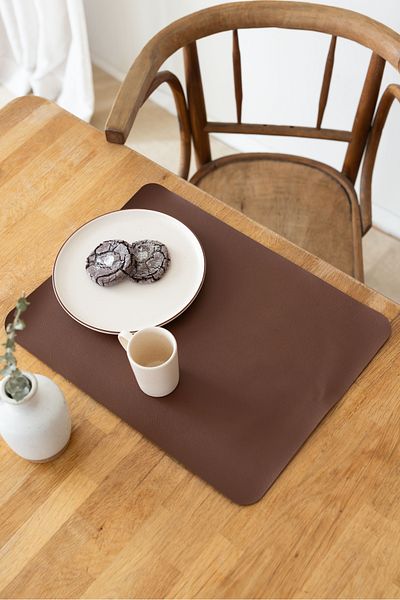 Wellstil Vera |   2-Piece Rectangular Leather American Service, 35 X 45 cm Plate