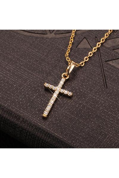 Müstesna Kolye Modelleri Şık Haç Hristiyan Isa Kolye Cross Kros Taşlı Kolye Modelleri