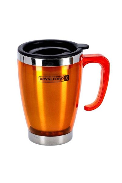 ROYALFORD Royalford 14oz Double Wall Travel Mug - Orange/Black