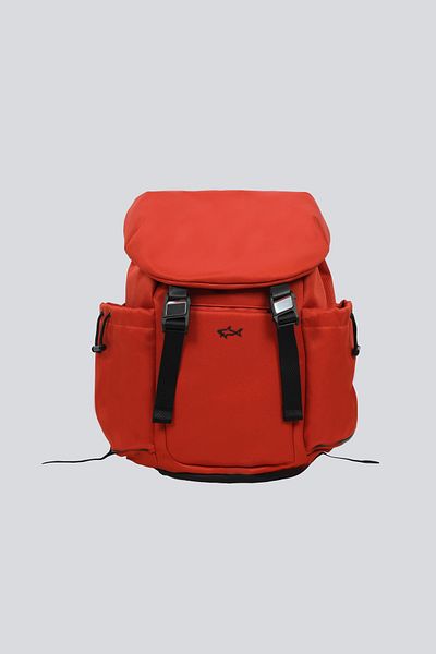 PAUL&SHARK Men's Technical Cotton Back Multifunctional Interior Pocket Black-Red Backpack 14318106 -970