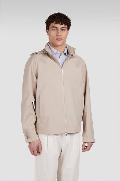 PAUL&SHARK Men's Regular Fit Hooded Zippered Long Sleeve Beige Jacket 25412290 -029