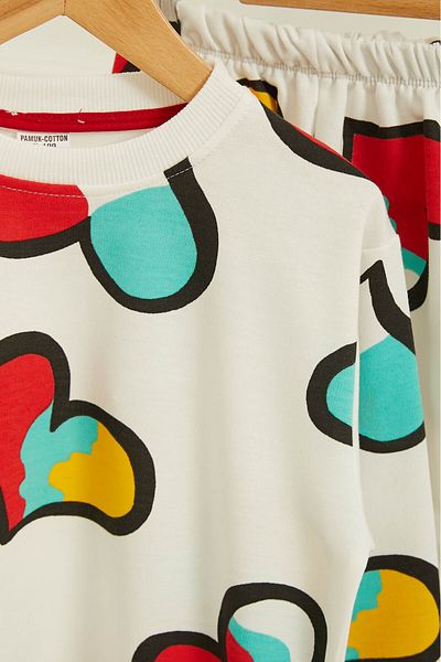TOFİSA Boy's White Printed Pajama Set - 26804