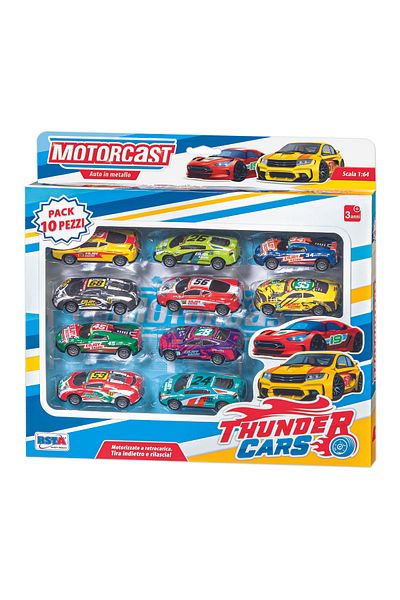 RS Toys Set 10 masinute cu pullback, scara 1:64, +3 years