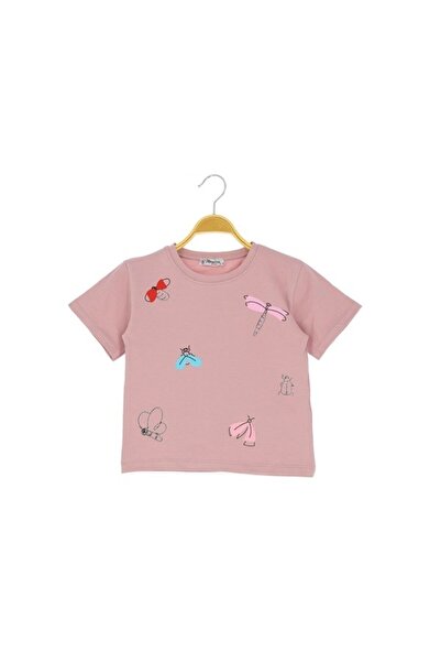 Atabay Kids Atabay 95-04-25 Girl's Tshi̇rt Stone Kebelek Printed 2/6 Years
