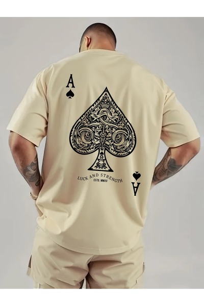 AN Trend Moda Ace of Spades Poker Printed Casual T-Shirt for Men - Soft Blend...