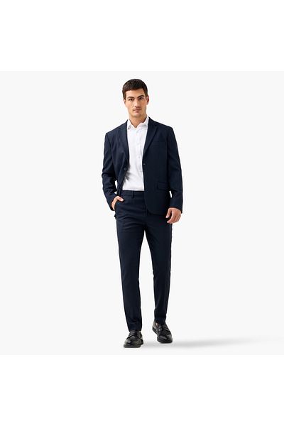 FAV Regular Fit Textured Shirt with Collar and Long Sleeves