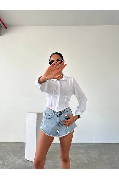 FioriModa Corset Summer Shirt with Gimped Waist