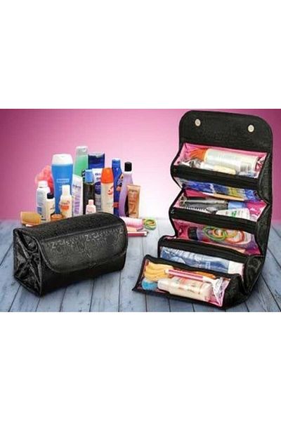 TECOS Cosmetic and perfume organizer bag, Tecos®, ideal for travel, denim black, 4 comp.